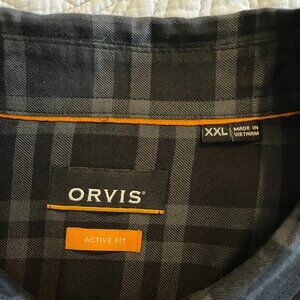 ORVIS ACTIVE FIT SZ 2XL POLY/WOOL LONG SLEEVE CASUAL SHIRT